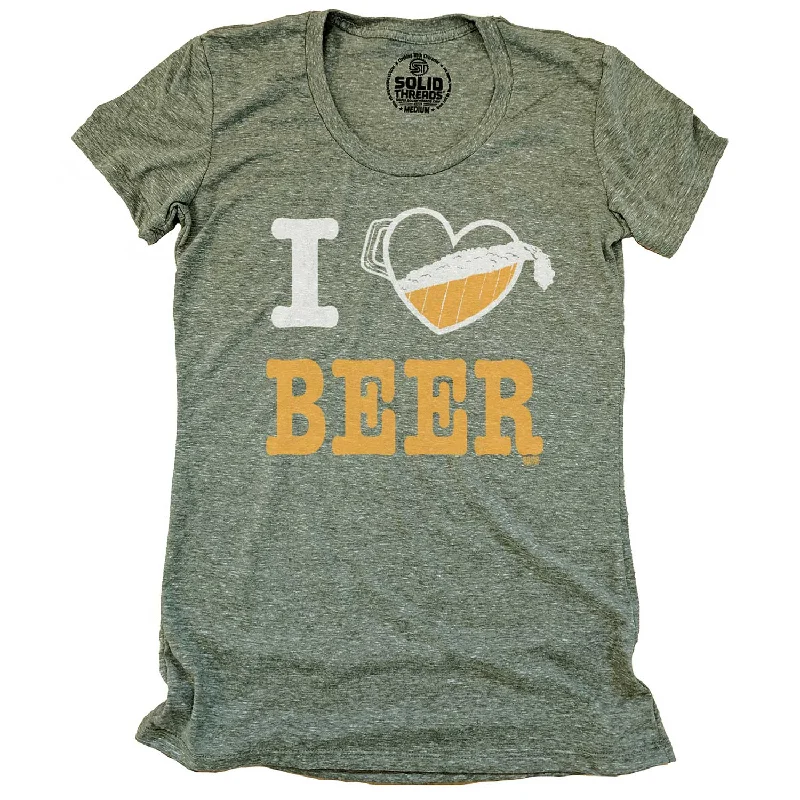 Women's I Heart Beer T-shirt Modern Contemporary Chic